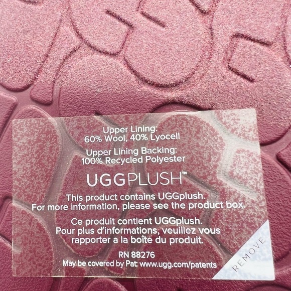 UGG WOMEN’S BURGUNDY SLIPPERS WITH SEQUENCE SIZE 6 NWT - Picture 10 of 12